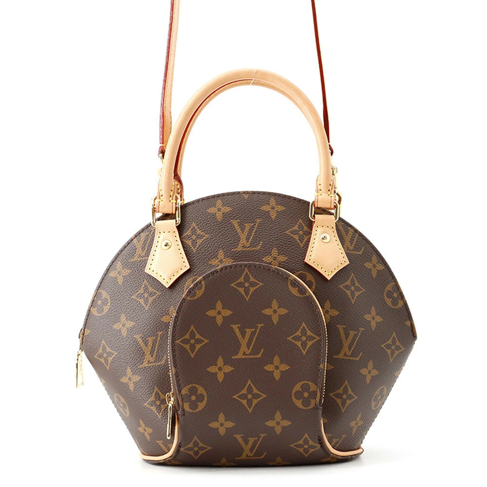 Louis Vuitton Monogram Ellipse Top Handle Bag Canvas Leather Brown